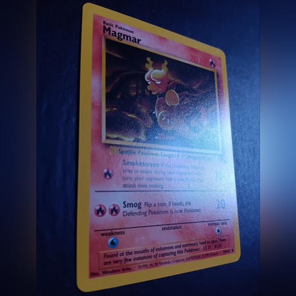 Magmar Pokemon Card - Fossil - NO. 39/62 Uncommon Non-Holo - Picture 3 of 9
